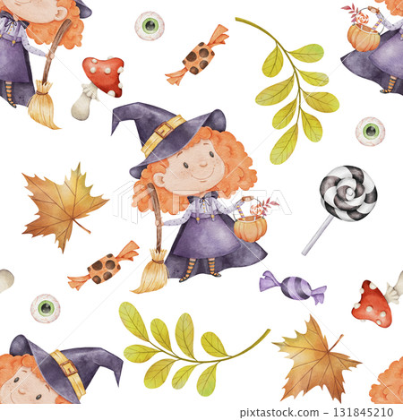 Hellowee watercolor seamless pattern Hellowee watercolor seamless pattern 131845210