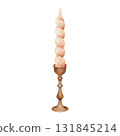 Watercolor illustration of a candle with a vintage candle holder 131845214