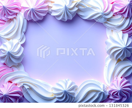 Pink and white cream decoration background 131845326