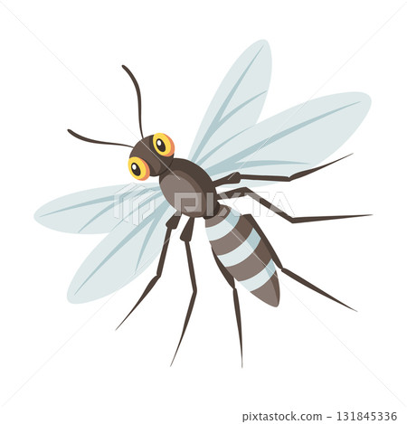 Detailed mosquito on a white background. Insect illustration. 131845336