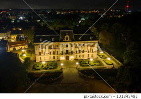 Pszczyna Castle in night illumination Pszczyna Castle in night illumination 131845483