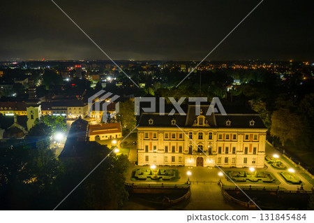 Pszczyna Castle in night illumination 131845484