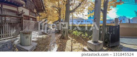 Traditional Japanese Shrine with Autumn Colors and Clear Blue Sky, Japan Dec 8 2024 131845524