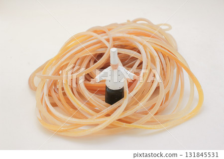 Chef Figurine Wrapped in Colorful Rubber Bands: 131845531