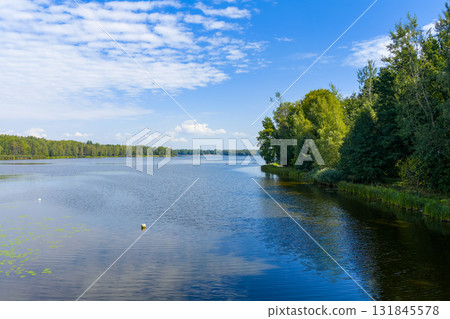 Drone view of Paprocanskie Lake near Tychy 131845578