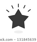 Shining black star icon - Simple and cute star mark, important and high-rated image material 131845639