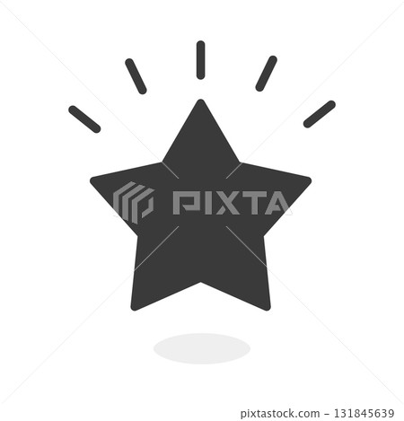 Shining black star icon - Simple and cute star mark, important and high-rated image material 131845639