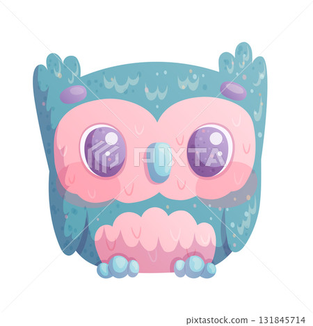Cute owl on a white background. The concept of autumn, Halloween. Cartoon children's vector design illustration for the design of postcards, postcards for printing, textiles, stickers Cute owl on a white background. The concept of autumn, Halloween. Cartoon children's vector design illustration for the design of postcards, postcards for printing, textiles, stickers 131845714
