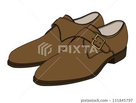 Brown monk strap business shoes with diagonal sideways movement Brown monk strap business shoes with diagonal sideways movement 131845797