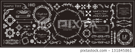 Christmas label and border design set 131845861