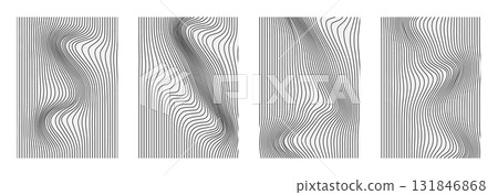Black and white abstract line art with flowing patterns. Vector illustration Black and white abstract line art with flowing patterns. Vector illustration 131846868