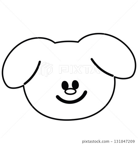 Outline of happy puppy wearing hat for kid colouring book, art, sketch, Christmas, new year, festive winter season, dog cartoon, pet shop, vet, adopt and rescue animal, foster home, stickers, tattoo Outline of happy puppy wearing hat for kid colouring book, art, sketch, Christmas, new year, festive winter season, dog cartoon, pet shop, vet, adopt and rescue animal, foster home, stickers, tattoo 131847209