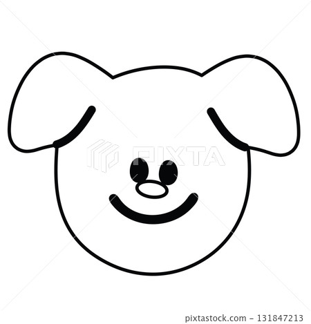 Outline of happy puppy wearing hat for kid colouring book, art, sketch, Christmas, new year, festive winter season, dog cartoon, pet shop, vet, adopt and rescue animal, foster home, stickers, tattoo Outline of happy puppy wearing hat for kid colouring book, art, sketch, Christmas, new year, festive winter season, dog cartoon, pet shop, vet, adopt and rescue animal, foster home, stickers, tattoo 131847213