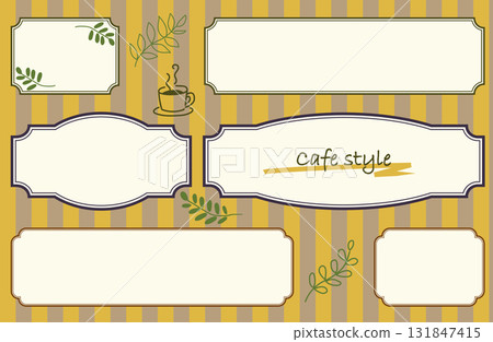Cafe-style picture frame and hand-drawn illustration set Cafe-style picture frame and hand-drawn illustration set 131847415