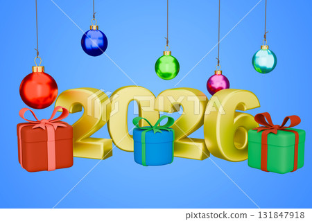The festive number 2026 are celebrating the new year. The festive number 2026 are celebrating the new year. 131847918