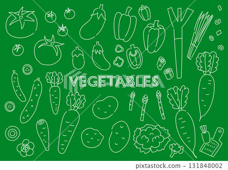 Vegetable hand drawn illustration set 131848002