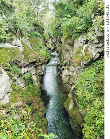 A stroll through Rairaikyo Gorge on a rainy day, listening to the babbling brook 131849335