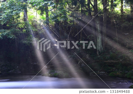 Fantastic waterfall shrouded in mist 131849488