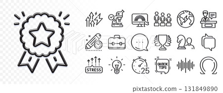 Project deadline, Messenger and Idea line icons for web app. Glare of light effect. Message icon. Pack of Lgbt, Quick tips, Chess pictogram icons. Equality, Timer, Stress grows signs. Vector 131849890
