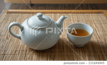 Enjoying a Quiet Moment With Tea in a Serene Setting During a Calm Afternoon 131849945