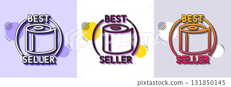 Toilet paper tissue roll line icon. Halftone dotted pattern. Gradient icon with grain shadow. Best seller sign. Coronavirus shopping panic symbol. Line toilet paper icon. Various designs. Vector Toilet paper tissue roll line icon. Halftone dotted pattern. Gradient icon with grain shadow. Best seller sign. Coronavirus shopping panic symbol. Line toilet paper icon. Various designs. Vector 131850145