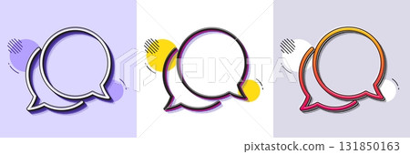 Chat comment line icon. Halftone dotted pattern. Gradient icon with grain shadow. Speech bubble sign. Social media message symbol. Line chat message icon. Various designs. Vector Chat comment line icon. Halftone dotted pattern. Gradient icon with grain shadow. Speech bubble sign. Social media message symbol. Line chat message icon. Various designs. Vector 131850163