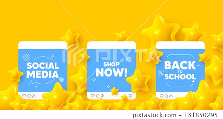 Shop now social media post. Back to school template. Shop now tag. Special offer sign. Retail Advertising symbol. Like, comment and share icons. Vector Shop now social media post. Back to school template. Shop now tag. Special offer sign. Retail Advertising symbol. Like, comment and share icons. Vector 131850295
