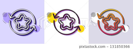 Loyalty star line icon. Halftone dotted pattern. Gradient icon with grain shadow. Change bonus points. Discount program symbol. Line loyalty points icon. Various designs. Vector Loyalty star line icon. Halftone dotted pattern. Gradient icon with grain shadow. Change bonus points. Discount program symbol. Line loyalty points icon. Various designs. Vector 131850366