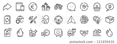 Hydroelectricity, Face search and Smile face line icons pack. Share, Message, Paper plane icons. Last minute, Voting hands, Tractor web icon. Office box, Hammer tool, Globe pictogram. Vector Hydroelectricity, Face search and Smile face line icons pack. Share, Message, Paper plane icons. Last minute, Voting hands, Tractor web icon. Office box, Hammer tool, Globe pictogram. Vector 131850410