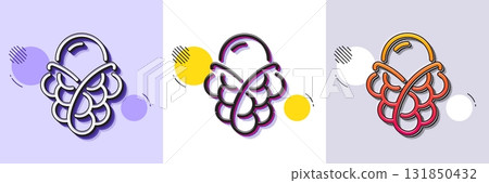 Ice cream bubble waffle line icon. Halftone dotted pattern. Gradient icon with grain shadow. Vanilla sundae cone sign. Frozen summer dessert symbol. Line ice cream icon. Various designs. Vector Ice cream bubble waffle line icon. Halftone dotted pattern. Gradient icon with grain shadow. Vanilla sundae cone sign. Frozen summer dessert symbol. Line ice cream icon. Various designs. Vector 131850432