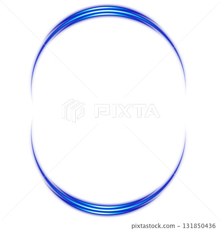 Blue luminous ring on a transparent background 131850436