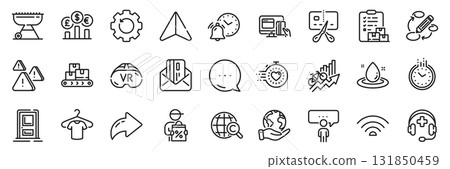 Currency rate, Keywords and T-shirt line icons pack. Share, Message, Paper plane icons. Save planet, Alarm clock, Wifi web icon. Attention, Wholesale goods, Fuel energy pictogram. Vector Currency rate, Keywords and T-shirt line icons pack. Share, Message, Paper plane icons. Save planet, Alarm clock, Wifi web icon. Attention, Wholesale goods, Fuel energy pictogram. Vector 131850459