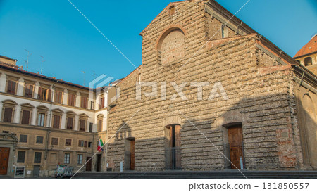 Basilica di San Lorenzo Basilica of St Lawrence timelapse in Florence city. 131850557