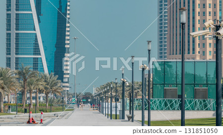 The high-rise district of Doha with walkway timelapse The high-rise district of Doha with walkway timelapse 131851050