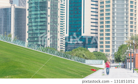 The high-rise district of Doha timelapse 131851052