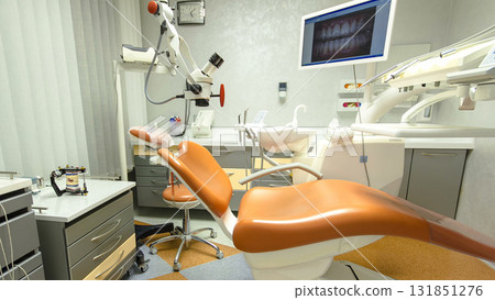 Interior of bright and modern european stomatology timelapse stop motion 131851276