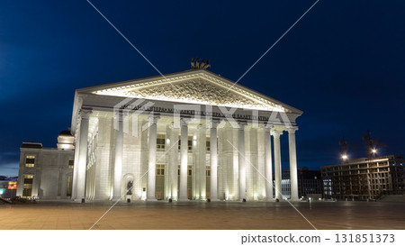 State opera and ballet theatre timelapse hyperlapse. Astana, Kazakhstan State opera and ballet theatre timelapse hyperlapse. Astana, Kazakhstan 131851373