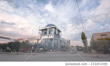 Shopping mall in the city of Aktobe timelapse hyperlapse. 131851494