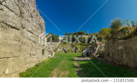 Anfiteatro Severiano in beautiful town of Albano Laziale timelapse hyperlapse, Italy 131851508