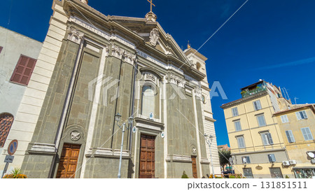Duomo di San Pancrazio Martire in beautiful town of Albano Laziale timelapse hyperlapse, Italy 131851511