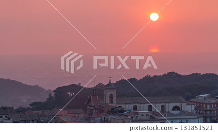 Duomo di San Pancrazio Martire at sunset in beautiful town of Albano Laziale timelapse, Italy Duomo di San Pancrazio Martire at sunset in beautiful town of Albano Laziale timelapse, Italy 131851521