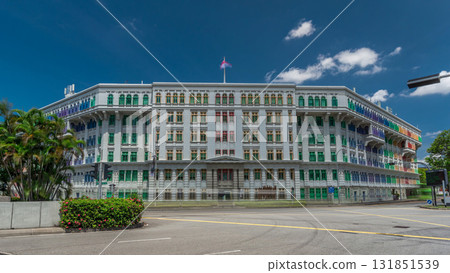 Old Hill Street Police Station historic building in Singapore timelapse hyperlapse. 131851539
