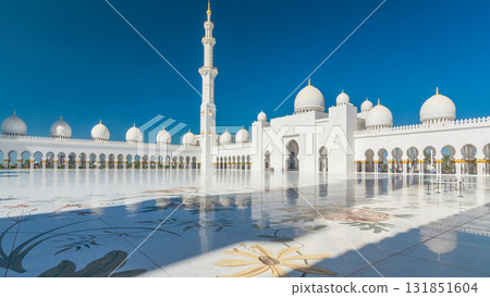 Sheikh Zayed Grand Mosque timelapse hyperlapse in Abu Dhabi, the capital city of United Arab Emirates 131851604