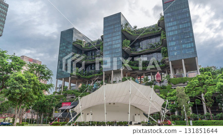 Hong Lim Park timelapse hyperlapse covered by some bushes and a large trees with terraced gardens on a background Hong Lim Park timelapse hyperlapse covered by some bushes and a large trees with terraced gardens on a background 131851644