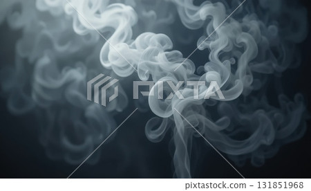 Swirling Smoke Patterns Create an Ethereal Effect in a Dark Background 131851968
