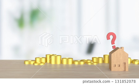 The House on Red Question mark for Property or real estate concept 3d Rendering. The House on Red Question mark for Property or real estate concept 3d Rendering. 131852078