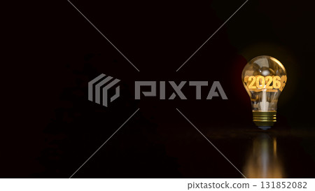 The  2026 in light bulb for Business concept 3d Rendering. 131852082