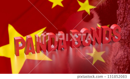 The Panda Bonds for Chinese Business concept 3d Rendering. 131852083