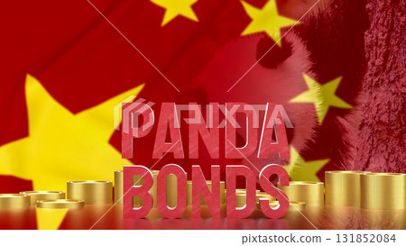 The Panda Bonds for Chinese Business concept 3d Rendering. 131852084