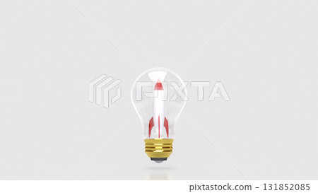 The  Rocket  in light bulb for Business concept 3d Rendering. 131852085